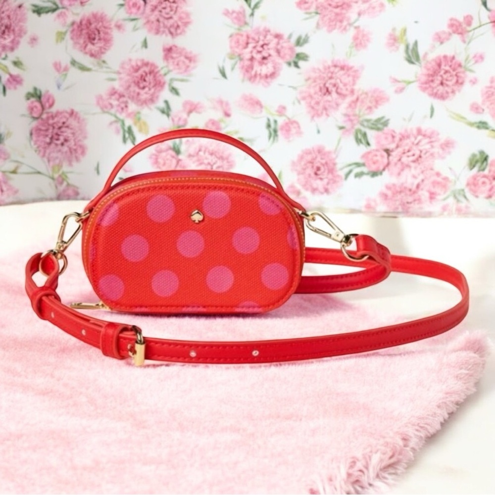 Kate Spade New York x Target Mini Crossbody Bag Polka Dot Pink Red